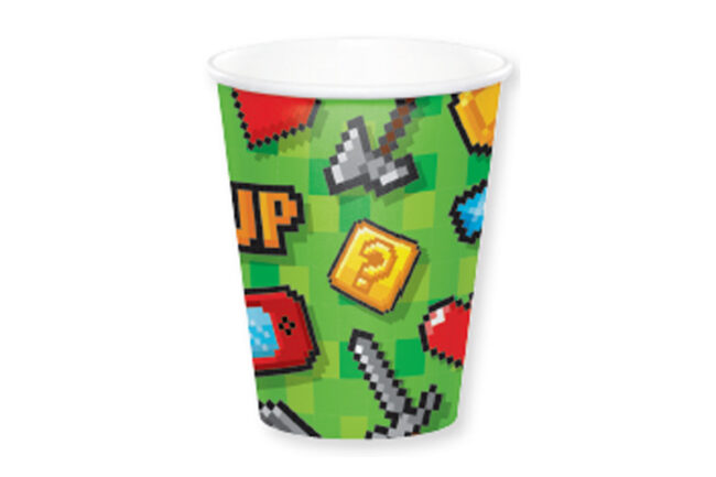 HOT/COLD CUP 9OZ GAMING PARTY 8PCS