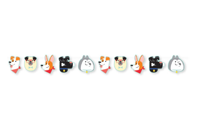 BANNER SHAHPED WITH TWINE DOG PARTY 15.2X192CM