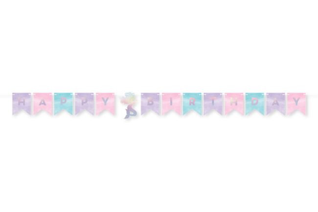 RIBBON BANNER HAPPY BIRTHDAY MERMAID SHINE 15X164CM