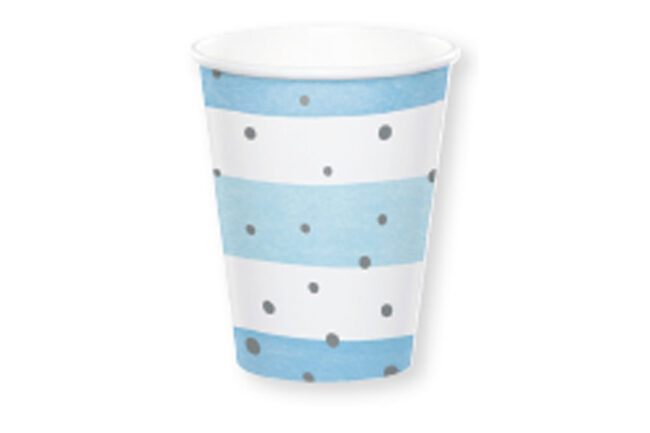 HOT/COLD CUP 9OZ BLUE SILVER CELEBRATION 8PCS