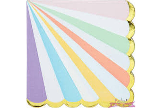 LUNCHEON NAPKINS 3PLY FOIL PASTEL CELEBRATIONS 16PCS