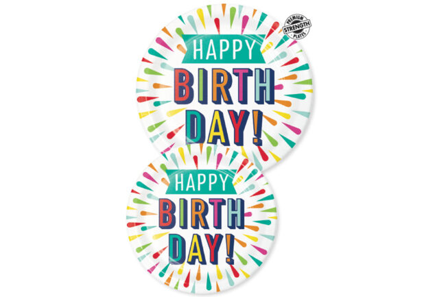 PLATES BIRTHDAY BURST 8PCS