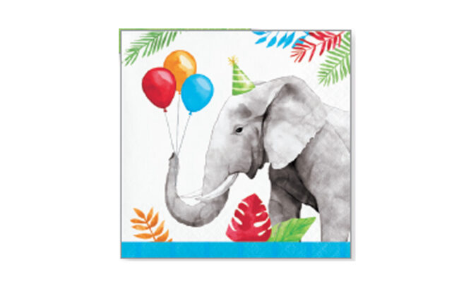 BEVERAGE NAPKINS 2PLY PARTY ANIMALS 16PCS