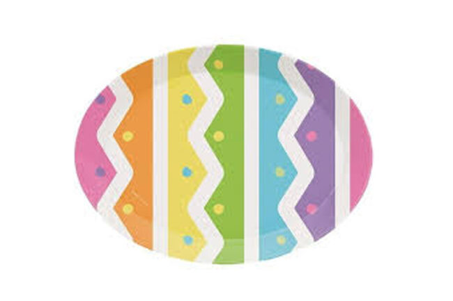 PLASTIC TRAYS OVAL BRIGHT EASTER EGG