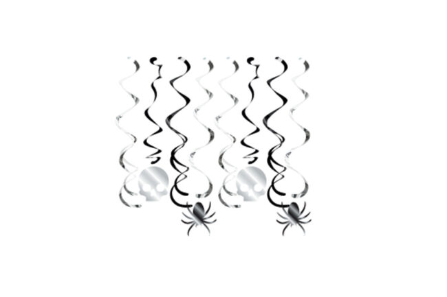 SPLIT DIZZY DANGLERS HALLOWEEN SKULLS & SPIDERS 8PCS