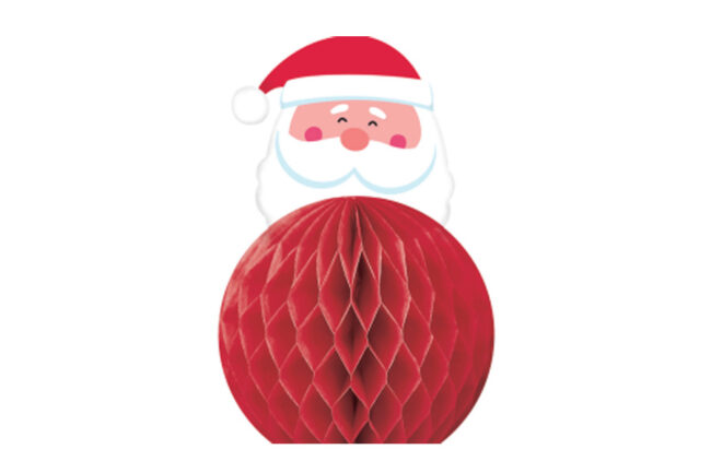 HONEYCOMB CENTERPIECES SANTA 15,24CM