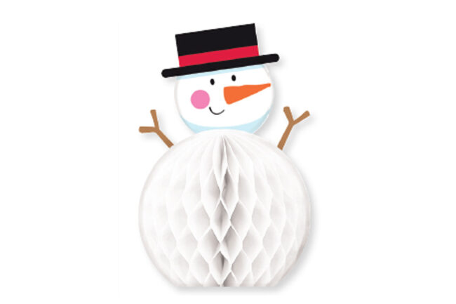 HONEYCOMB CENTERPIECES SNOWMAN 15,24CM