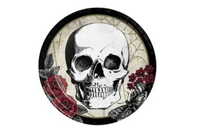 DINNER PLATES CREEPY CHARACTERS ROUND 23CM 8PCS