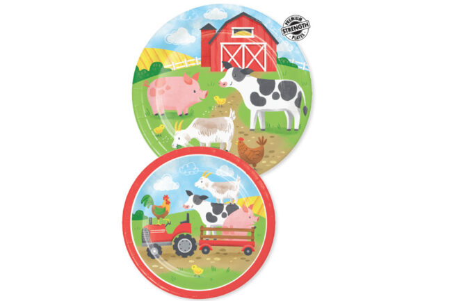PLATES FARM ANIMALS 8PCS