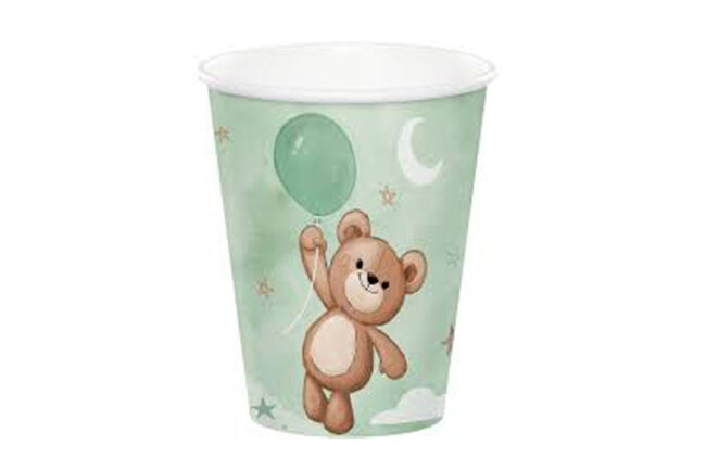 HOT/COLD CUP 9OZ TEDDY BEAR 8PCS