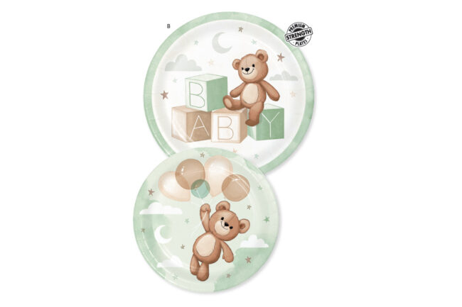 PLATES TEDDY BEAR 8PCS