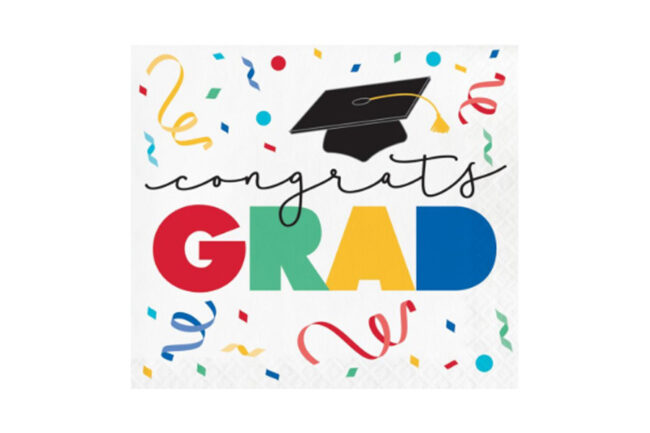 LUNCHEON NAPKINS 2PLY GRAD CAP TOSS 16PCS