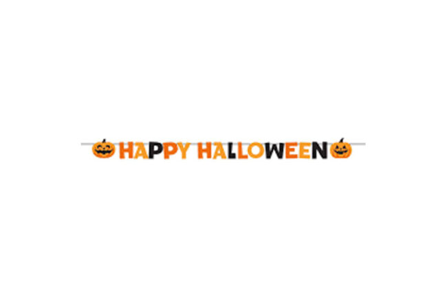 RIBBON BANNER HAPPY HALLOWEEN