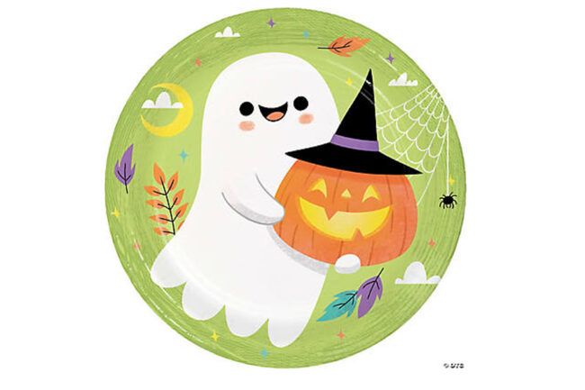 DINNER PLATES FA-BOO-LOUS HALLOWEEN ROUND 23CM 8PCS