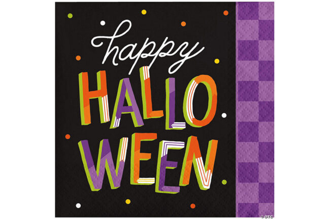 BEVERAGE NAPKINS 2PLY RETRO HALLOWEEN "HAPPY HALLOWEEN" 16PCS