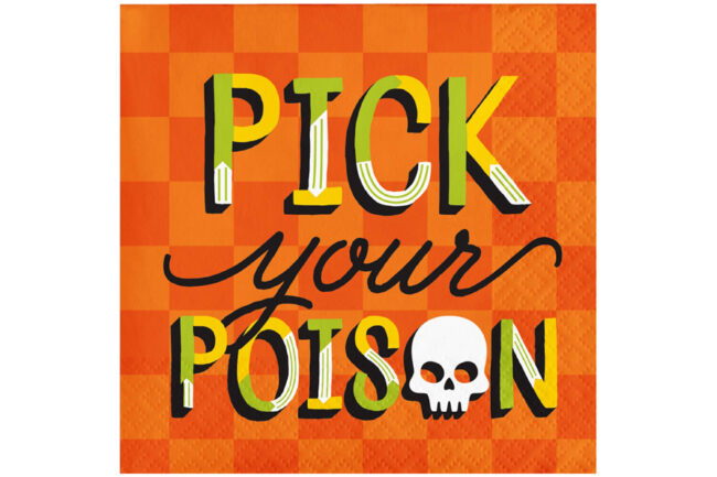 BEVERAGE NAPKINS 2PLY RETRO HALLOWEEN PICK YOUR POISON 16PCS