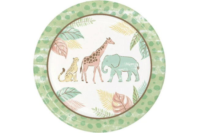 DINNER PLATES SAFARI BABY ROUND 23CM 8PCS