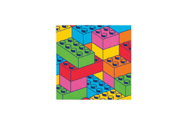 LUNCHEON NAPKINS 2PLY BLOCK BASH 16PCS