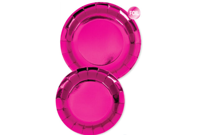 PLATES FOIL PINK 8PCS