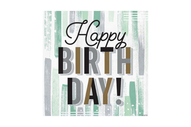 LUNCHEON NAPKINS 2PLY MINTED MILESTONE HAPPY BIRTHDAY 16PCS