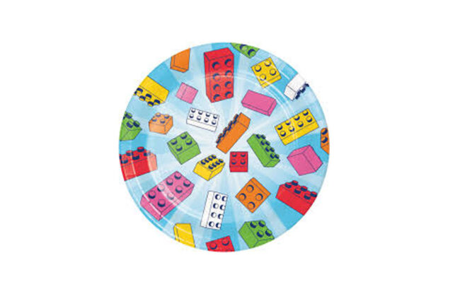 LUNCHEON PLATES BLOCK BASH ROUND 18CM 8PCS