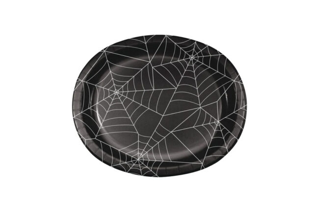 OVAL PLATTER SPIDER WEBS 8PCS