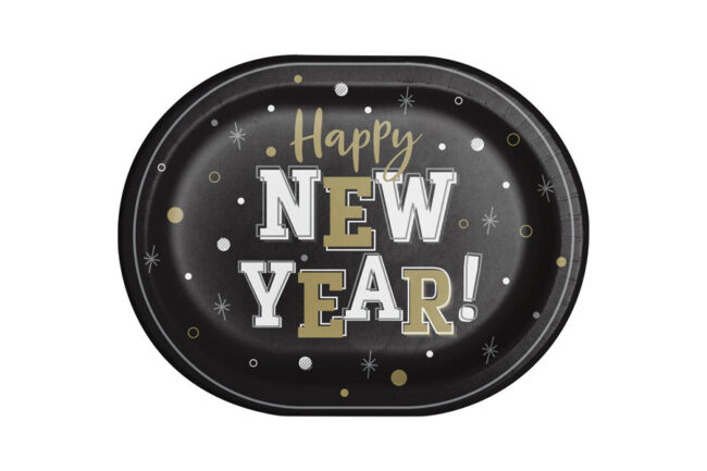 OVAL PLATTER HAPPY NEW YEAR 8PCS