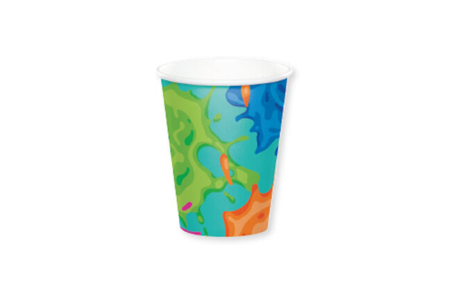 HOT/COLD CUP 9OZ SPLATTER 8PCS