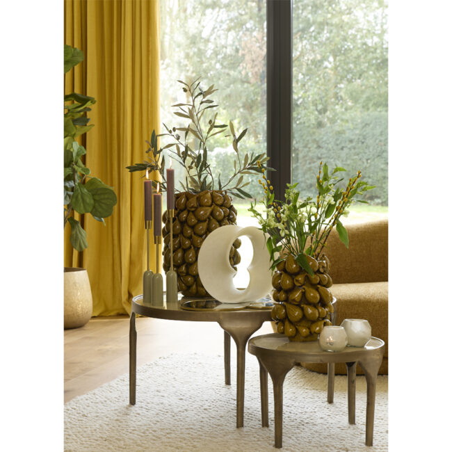 VASE DECO NATALIA CERAMICS YELLOW-BROWN 23.5X23X32.5CM - Image 6