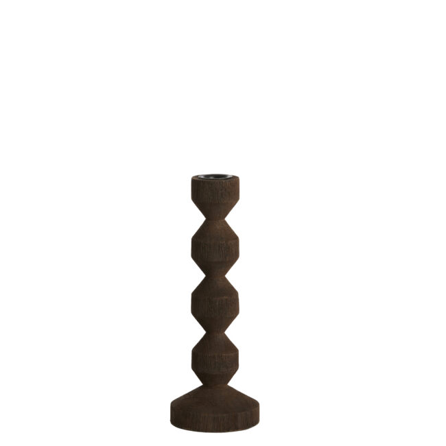 CANDLE STICK DOZZA WOOD MATT DARK BROWN - Image 3