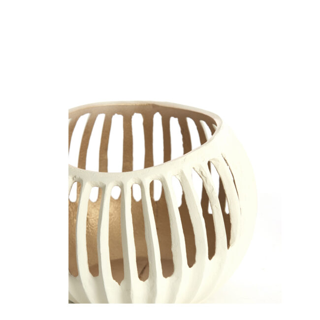 TEALIGHT CHALCO CREAM/GOLD 19X15CM - Image 3