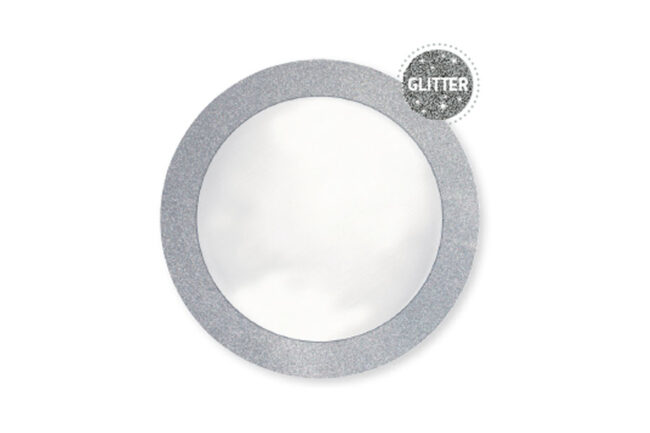 PLACEMAT SILVER GLITZ ROUND 35.6CM 8PCS