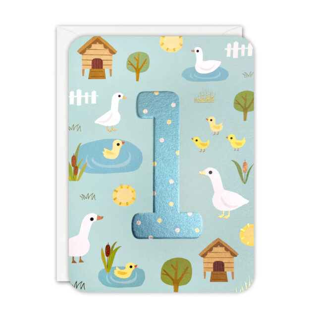 AGE 1 DUCKS BIRTHDAY  CARD
