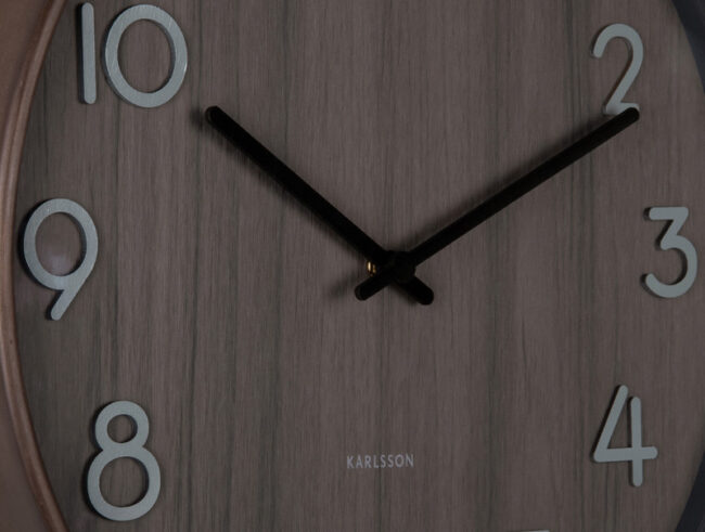 WALL CLOCK PURE MEDIUM WALNUT WOOD - Image 2
