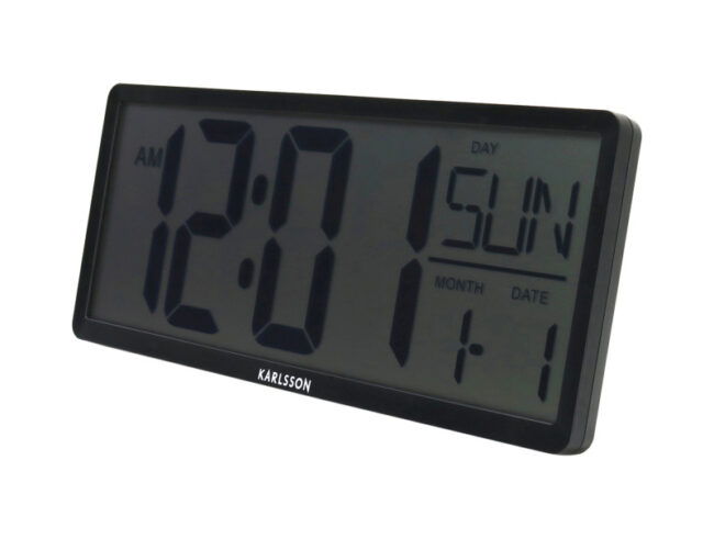 WALL/TABLE CLOCK RETRO LCD BLACK - Image 2