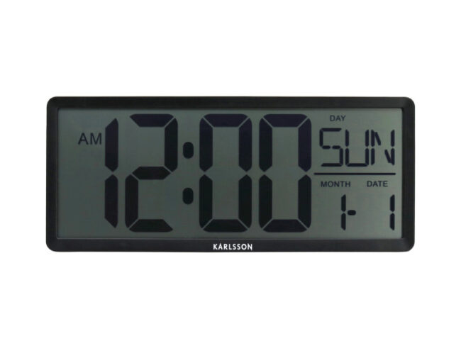 WALL/TABLE CLOCK RETRO LCD BLACK