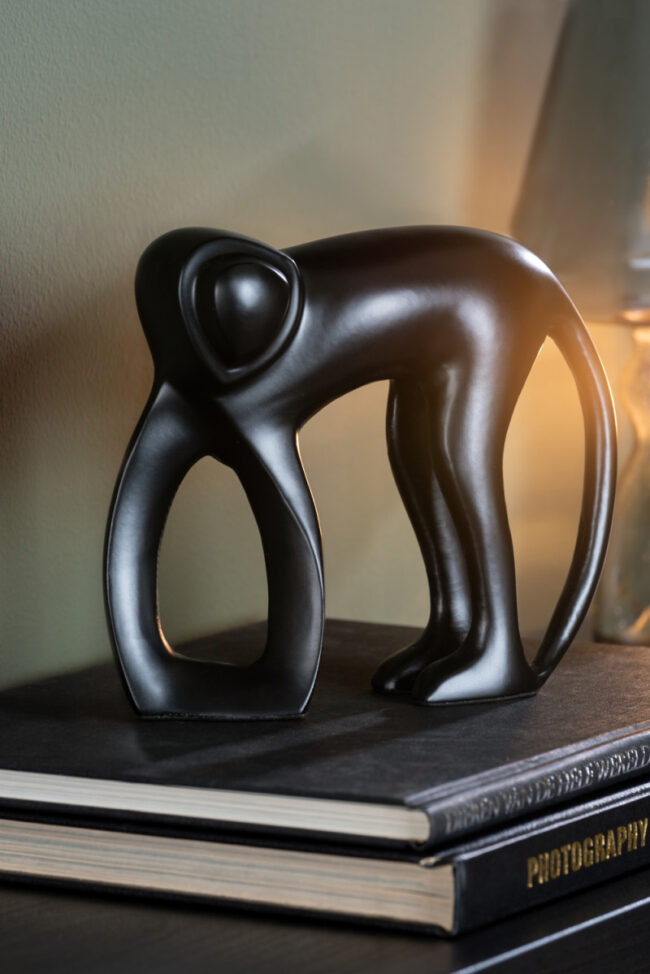 STATUE MONKEY ALUMINIUM MATT BLACK 5X15CM - Image 2