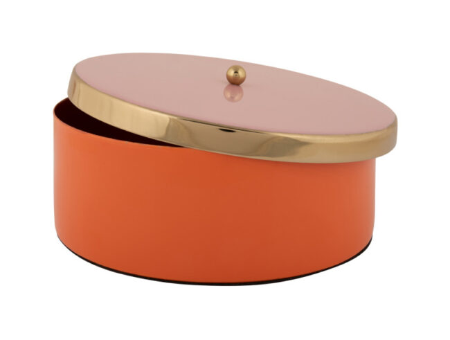 STORAGE BOX DOUBLE FUNKY LARGE ORANGE PINK 20.5X7CM - Image 3