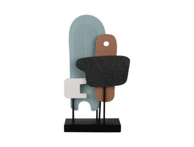 STATUE ABSTRACT ART SMALL MULTI COLOUR 11X49CM