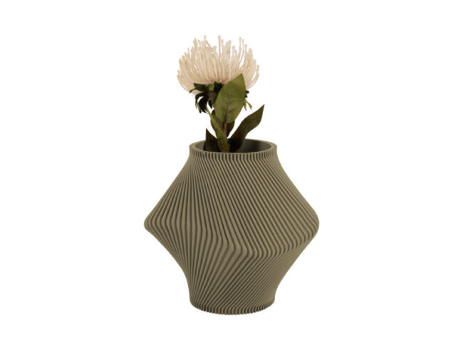 VASE TWISTED RIB TEA 18X20CM - Image 3