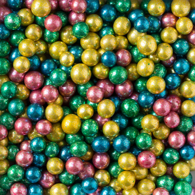 MAXI SUGAR PEARLS METALLIC MIXED COLORS 7MM 100G - Image 2