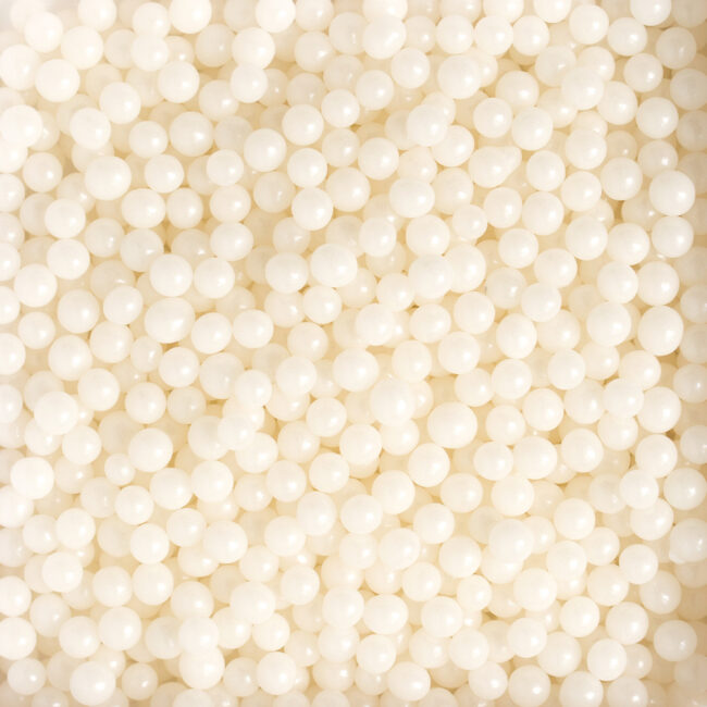 SUGAR PEARLS SHINY WHITE 5MM 100G - Image 3
