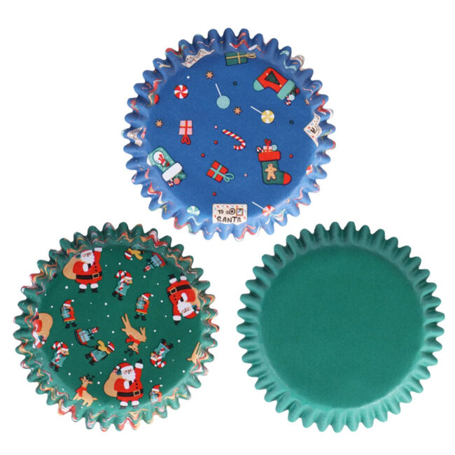 CHRISTMAS SANTA MIX FOIL -LINED CUPCAKE CASES 100PCS - Image 6