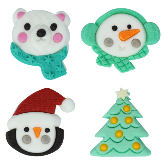CHRISTMAS NORTH POLE EXPRESS SUGAR DECORATIONS 12PCS - Image 3