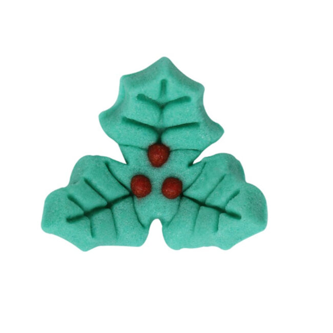 CHRISTMAS JOLLY HOLLY SUGAR DECORATIONS 24PCS - Image 4