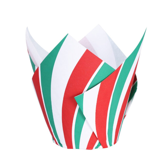 CHRISTMAS CANDY CANE TULIP MUFFIN CASES 24PCS - Image 7