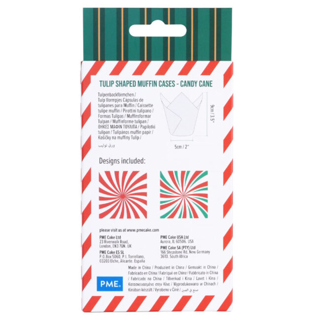 CHRISTMAS CANDY CANE TULIP MUFFIN CASES 24PCS - Image 4