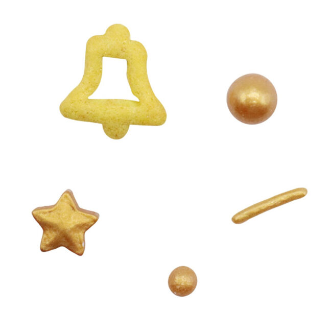 CHRISTMAS GOLD JINGLE BELLS SPRINKLES 160GR - Image 4