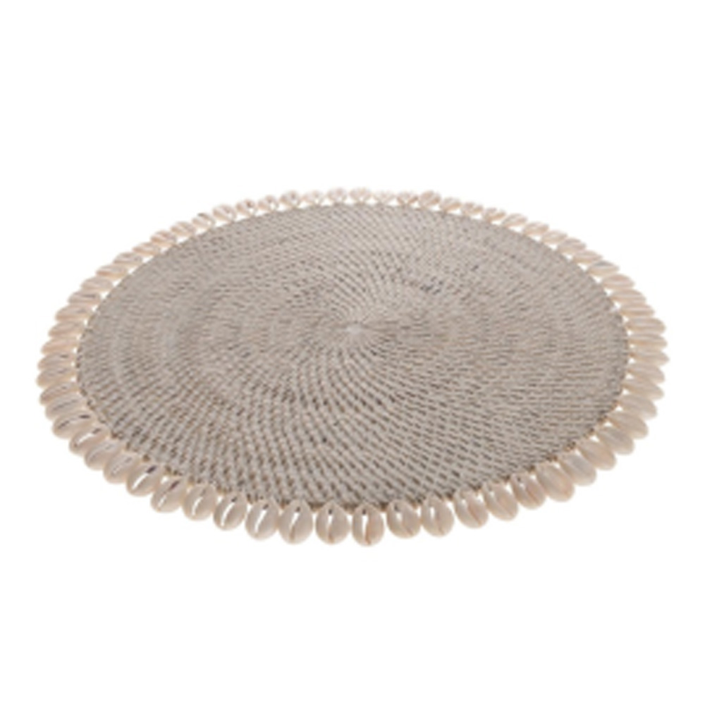 PLACEMAT SHELL EDG RAT WHITE 33X33X1CM