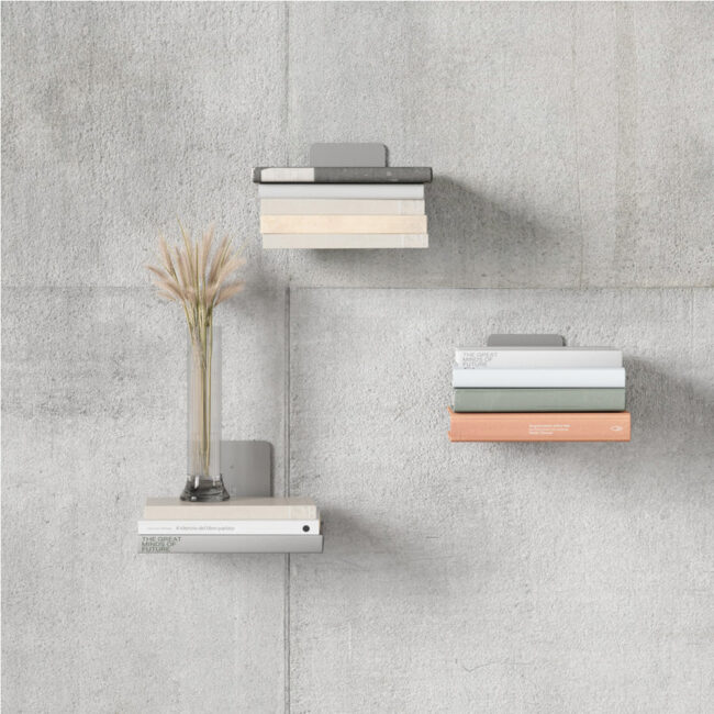 SET OF 3 CONCEAL SHELVES SILVER - Image 6